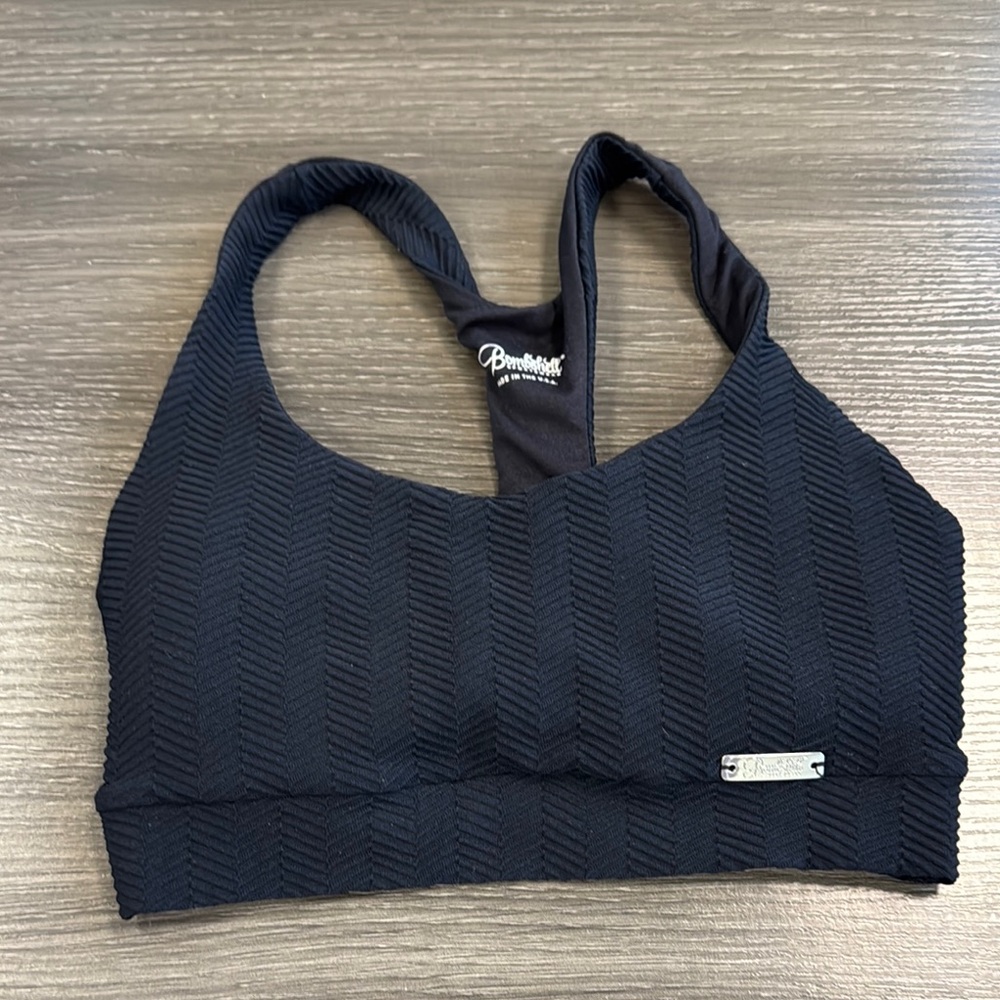 Bombshell Sportswear Black Chevron Racerback Sports Bra
